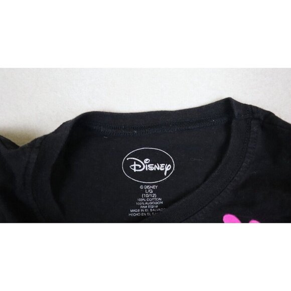 DISNEY MINNIE MOUSE - SUPER CUTE BLACK GRAPHIC T-SHIRT - GIRLS SIZE L 10-12 - Picture 2 of 5